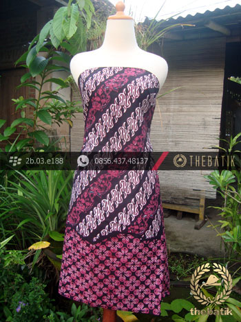 Kain Batik Cap Tulis Jogja Motif Pulau Parang Kombinasi Pink