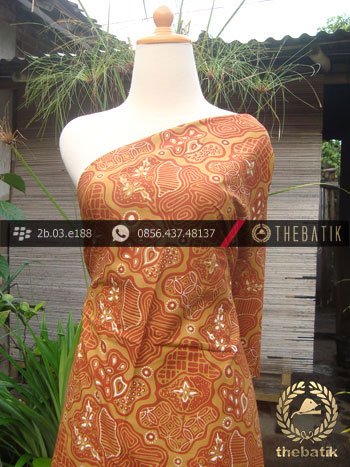 Kain Batik Cap Tulis Jogja Motif Sekar Jagad Kelir Kuning