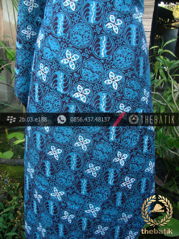 Kain Batik Cap Tulis Jogja Motif Kawung Kontemporer Biru