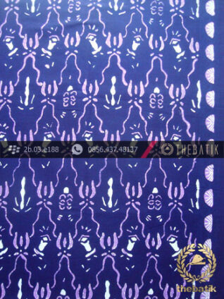 Kain Batik Cap Tulis Jogja Motif Kantil Biru Ungu