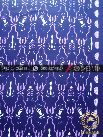 Kain Batik Cap Tulis Jogja Motif Kantil Biru Ungu