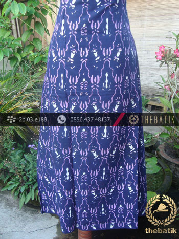 Kain Batik Cap Tulis Jogja Motif Kantil Biru Ungu