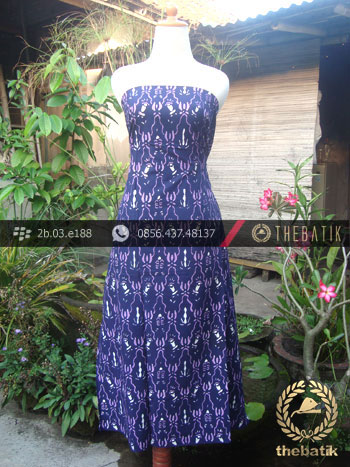 Kain Batik Cap Tulis Jogja Motif Kantil Biru Ungu
