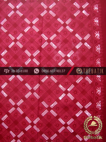 Kain Batik Cap Tulis Jogja Motif Kotak Merah