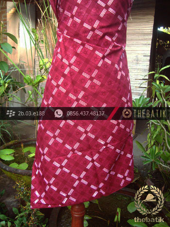 Kain Batik Cap Tulis Jogja Motif Kotak Merah