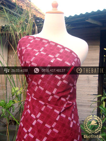 Kain Batik Cap Tulis Jogja Motif Kotak Merah