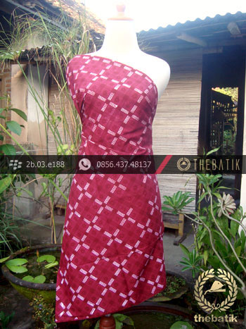 Kain Batik Cap Tulis Jogja Motif Kotak Merah