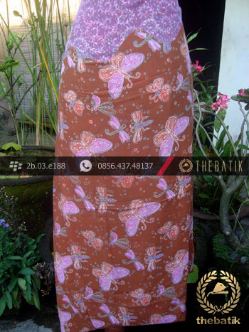 Bahan Batik Paris Motif Kupu-Kupu Kontemporer Pink