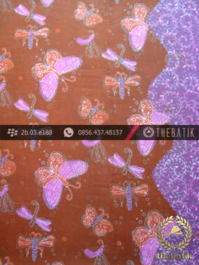 Bahan Batik Paris Motif Kupu-Kupu Kontemporer Pink
