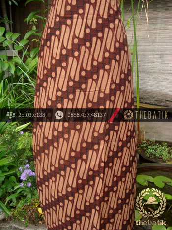 Kain Batik Cap Jogja Motif Parang Barong Lawasan Coklat