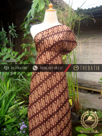 Kain Batik Cap Jogja Motif Parang Barong Lawasan Coklat