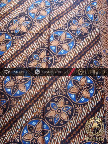 Batik Cap Sutera Jogja Motif Parang Klithik Seling Kembang