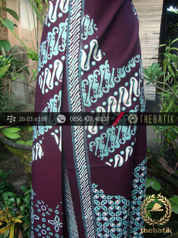 Kain Batik Cap Tulis Jogja Motif Pulau Parang Lukis Biru