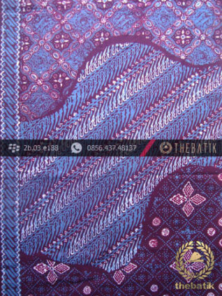 Kain Batik Cap Tulis Jogja Motif Pulau Kontemporer Biru