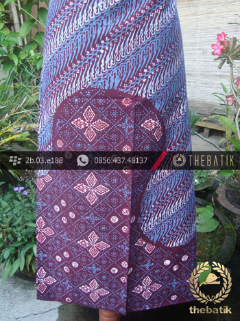 Kain Batik Cap Tulis Jogja Motif Pulau Kontemporer Biru