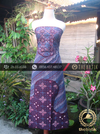 Kain Batik Cap Tulis Jogja Motif Pulau Kontemporer Biru