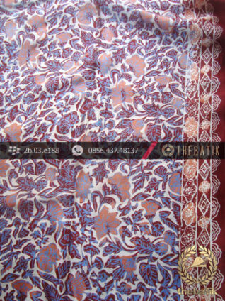 Kain Batik Sutera Motif Buketan Kontemporer
