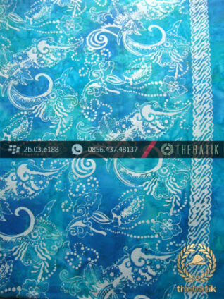 Kain Batik Cap Jogja Biru Warna Kontemporer