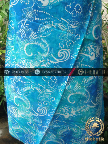 Kain Batik Cap Jogja Biru Warna Kontemporer