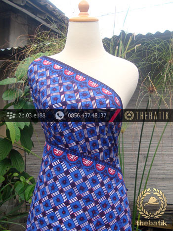 Kain Batik Cap Tulis Jogja Motif Kotak Biru