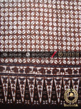 Kain Batik Cap Jogja Motif Kawung Tumpal