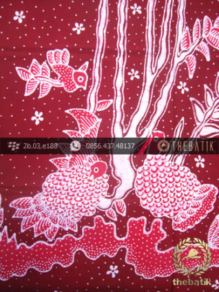 Kain Batik Tulis Yogya Motif Pring Sedapur Merah