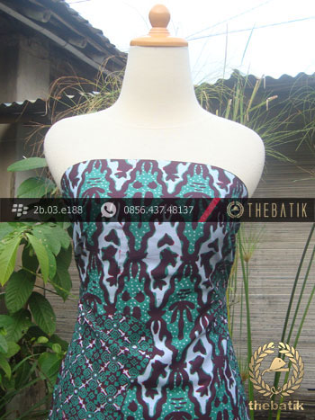 Kain Batik Cap Tulis Jogja Motif Pulau Kombinasi Krantil Hijau