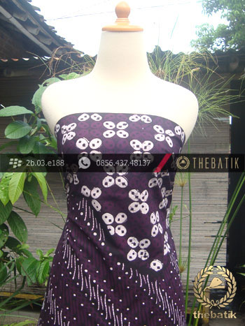 Kain Batik Cap Tulis Jogja Motif Pulau Kombinasi Kelir Ungu