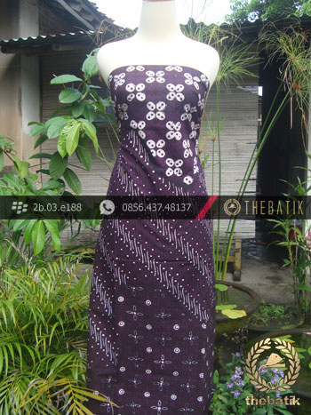 Kain Batik Cap Tulis Jogja Motif Pulau Kombinasi Kelir Ungu