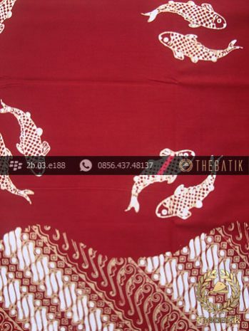Kain Batik Cap Jogja Motif Ikan Seling Parang Merah