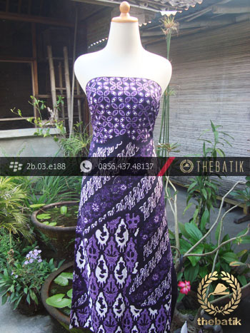 Kain Batik Cap Tulis Jogja Motif Pulau Kombinasi Ungu