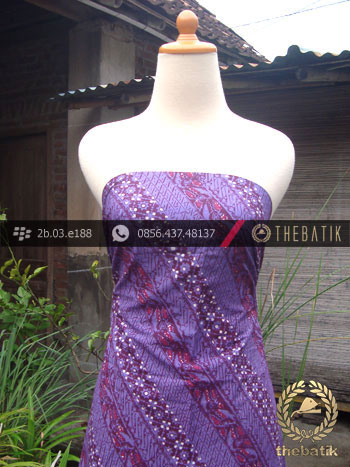 Kain Batik Cap Tulis Jogja Motif Lereng Ungu