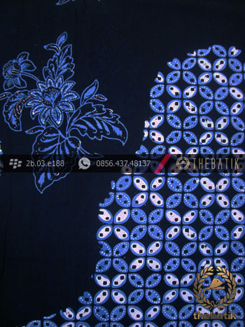 Kain Batik Cap Tulis Jogja Motif Pulau Kombinasi Parang Biru