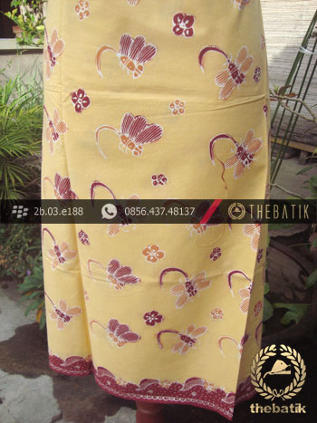 Kain Batik Tulis Kumpeni Cirebon Motif Capung Kuning Pastel
