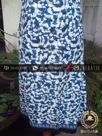 Kain Batik Cap Jogja Motif Ceplok Burung Biru Muda
