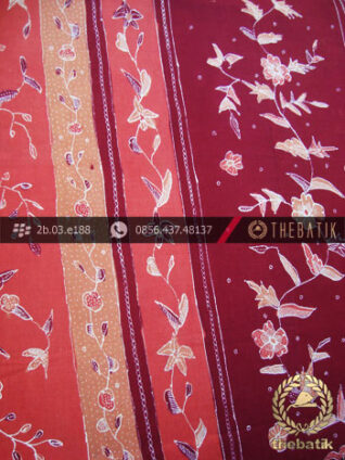 Sarung Batik Cirebon Motif Buketan Peach