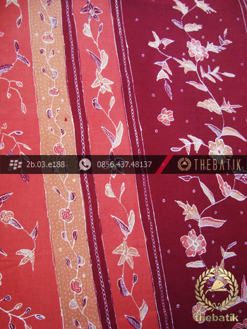 Sarung Batik Cirebon Motif Buketan Peach