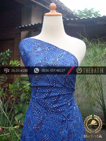 Kain Batik Tulis Jogja Motif Bantulan Gringsing Biru
