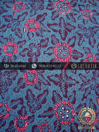Kain Batik Tulis Jogja Motif Bantulan Gringsing Biru Merah
