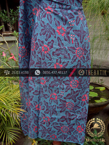 Kain Batik Tulis Jogja Motif Bantulan Gringsing Biru Merah