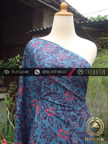 Kain Batik Tulis Jogja Motif Bantulan Gringsing Biru Merah