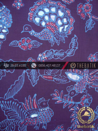 Kain Batik Tulis Jogja Motif Burung Merak Biru