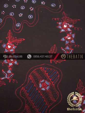 Kain Batik Tulis Jogja Motif Pulau Kombinasi Latar Hitam