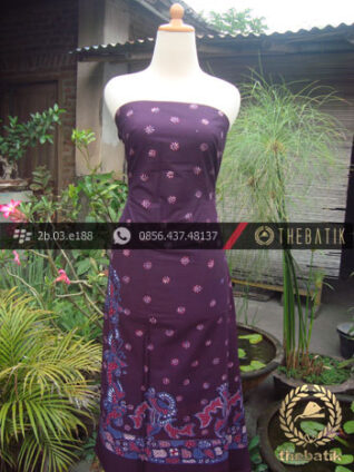 Kain Batik Tulis Jogja Motif Buketan Ungu-2