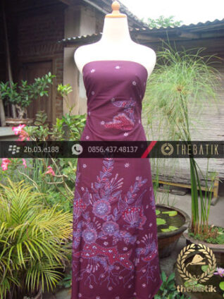 Kain Batik Tulis Jogja Motif Buketan Ungu-3