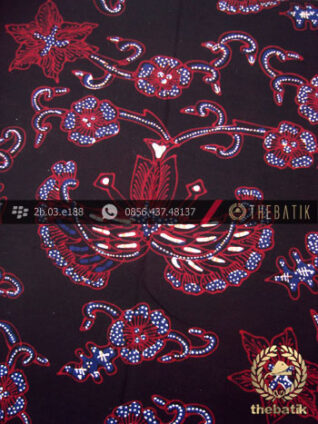 Kain Batik Tulis Jogja Motif Gurdo Latar Hitam-2