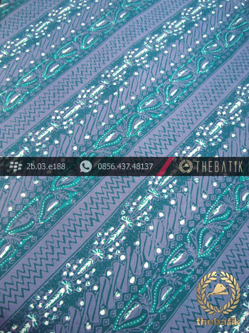 Batik Cap Tulis Motif Lereng Hijau Tosca