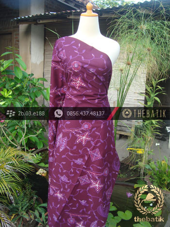 Kain Batik Tulis Jogja Motif Wahyu Ukel Ungu