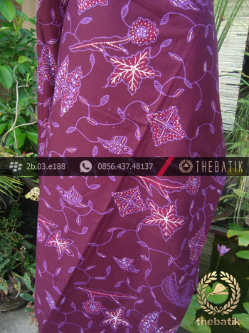 Kain Batik Tulis Jogja Motif Wahyu Ukel Ungu