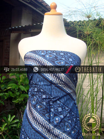Kain Batik Cap Tulis Jogja Motif Parang Tuding Biru